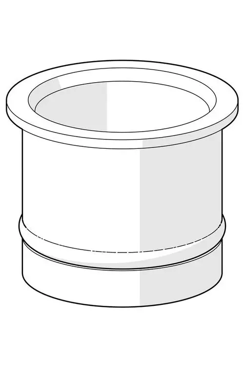 Kunststoffadapter in zylindrischer Form mit einem glatten, kreisförmigen Rand, gefertigt von HANSA, für Anwendungen im Sanitärbereich.